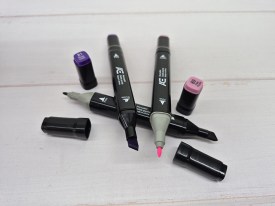 Marcadores estuche tela doble punta